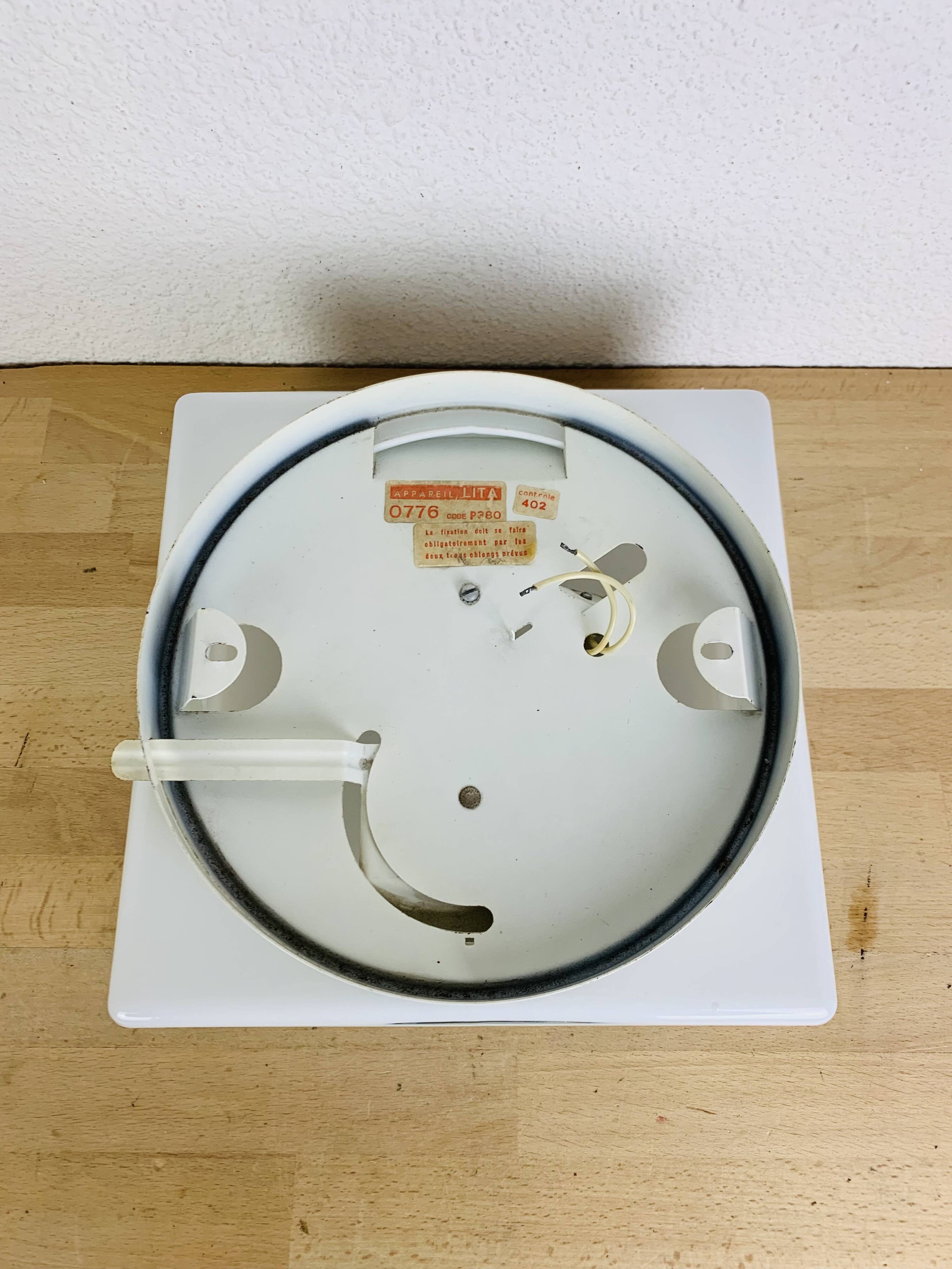 Lita 70s square opaline wall light, ceiling light