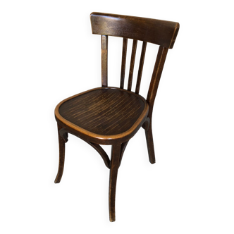 Chair bistrot baumann dark wood 70s vintage #a201