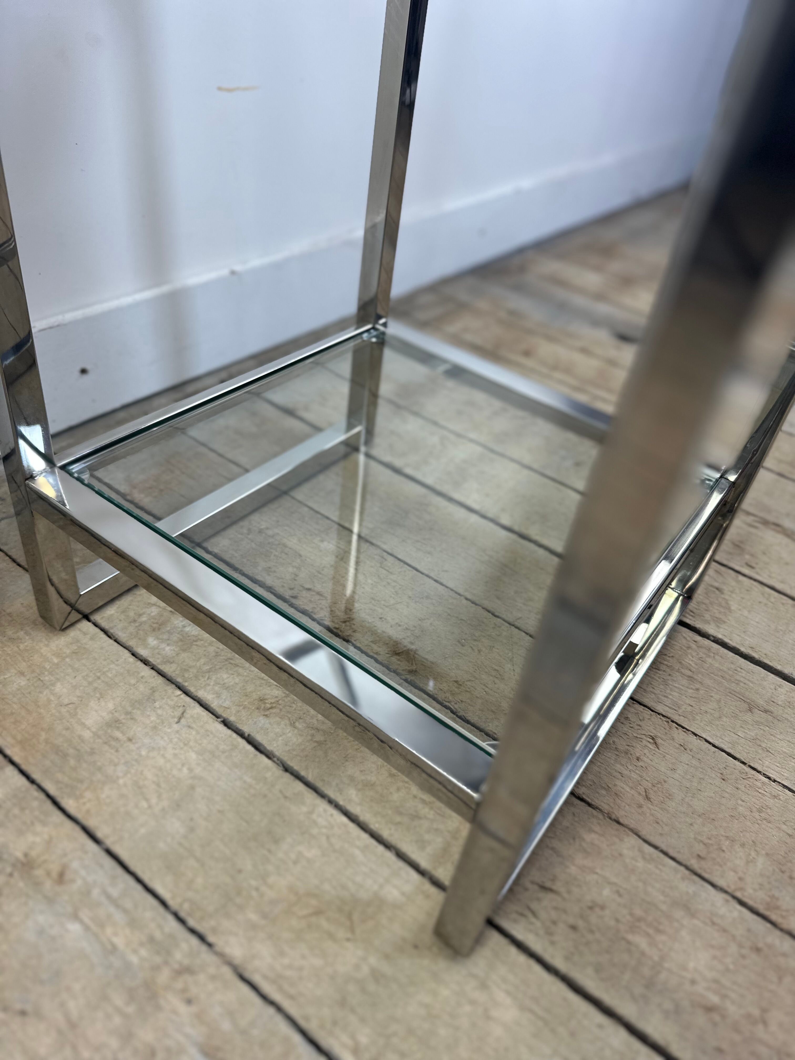 Chrome and glass occasional shelf unit 2000s