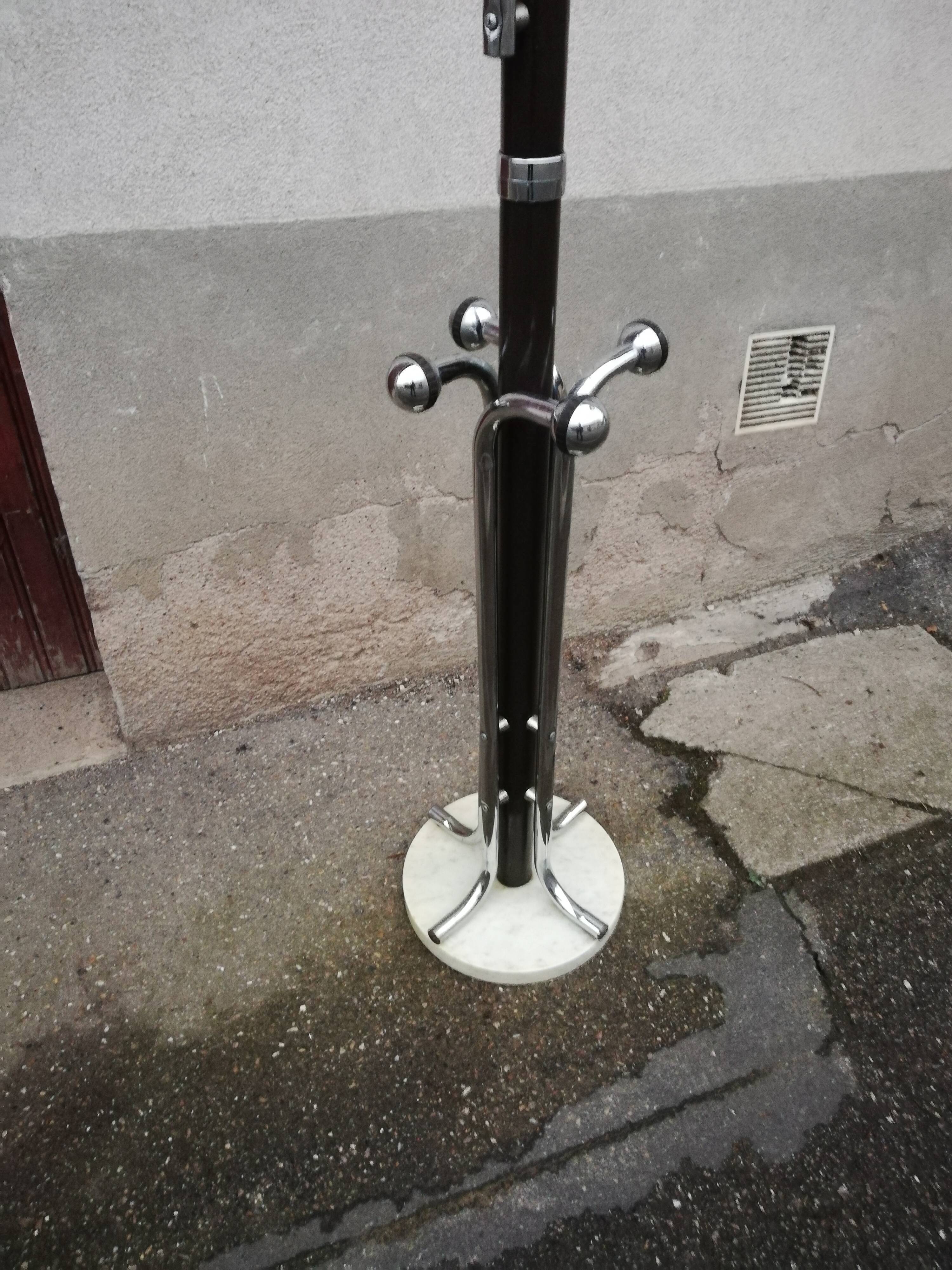 Vintage metal and marble coat rack
