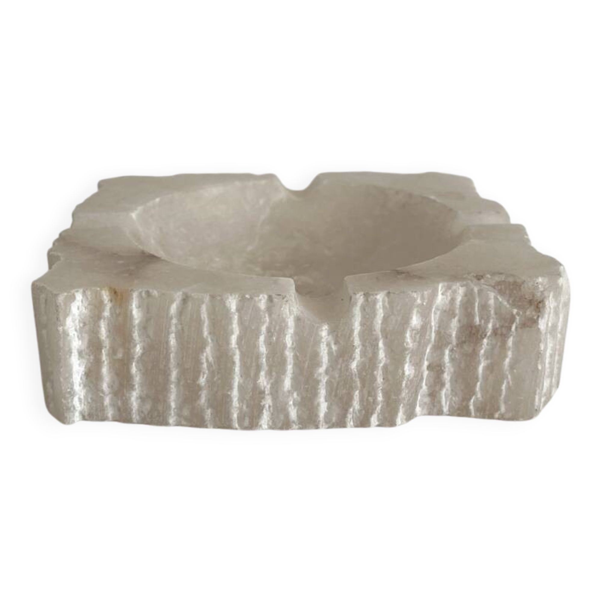 Vintage alabaster square ashtray