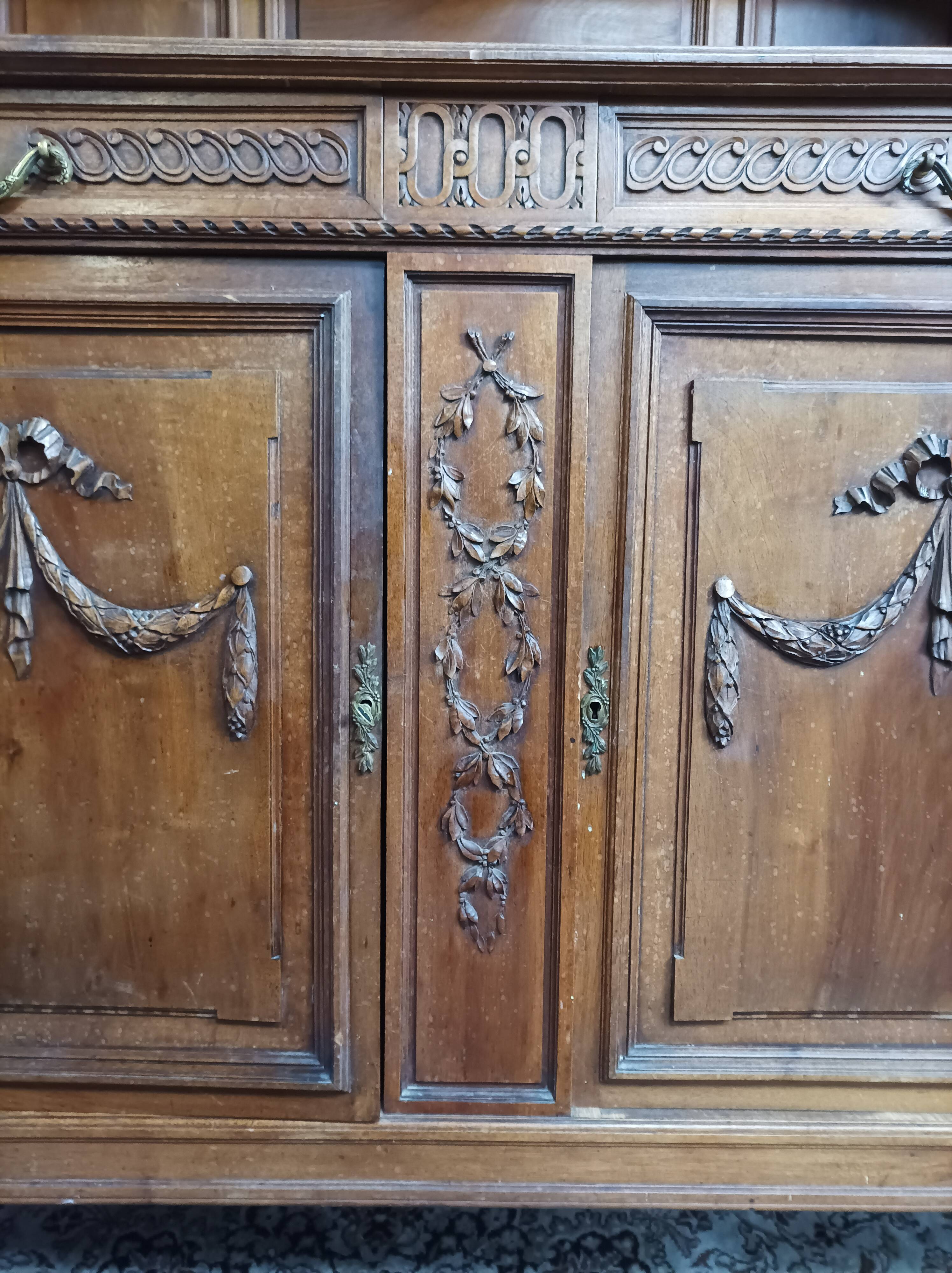 Louis XVI two-body sideboard stamped in walnut