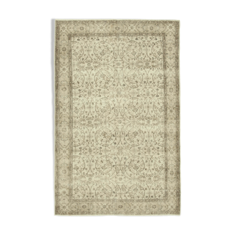 Hand-knotted one-of-a-kind turkish beige carpet 190 cm x 297 cm