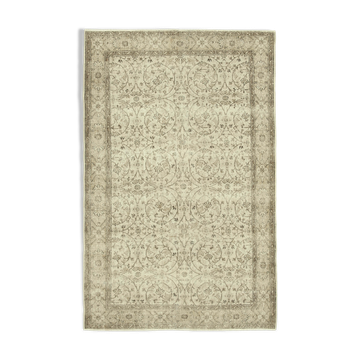Hand-knotted one-of-a-kind turkish beige carpet 190 cm x 297 cm
