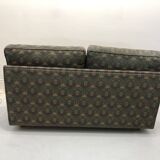 Low Tuxedo Two Seater Sofa On Wheels Mid Century Modern Settee 1960s Multicolour