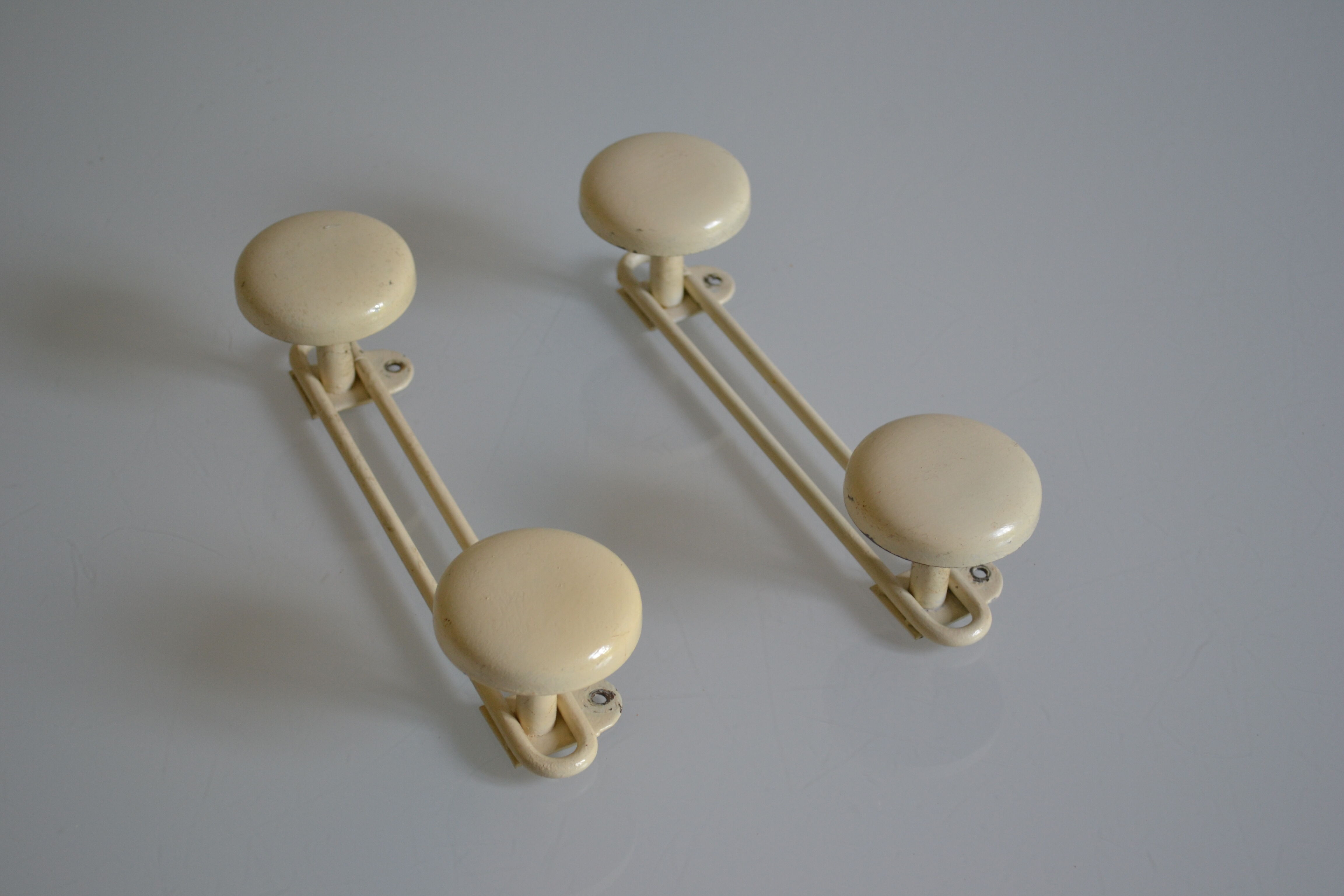 2 double coat hooks vintage 60's