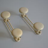 2 double coat hooks vintage 60's
