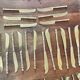 Housewife Table cutlery for 6 people. bamboo brass 78 pieces
