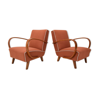 Pair of Mid-century Armchairs by Jindrich Halabala,1950s.