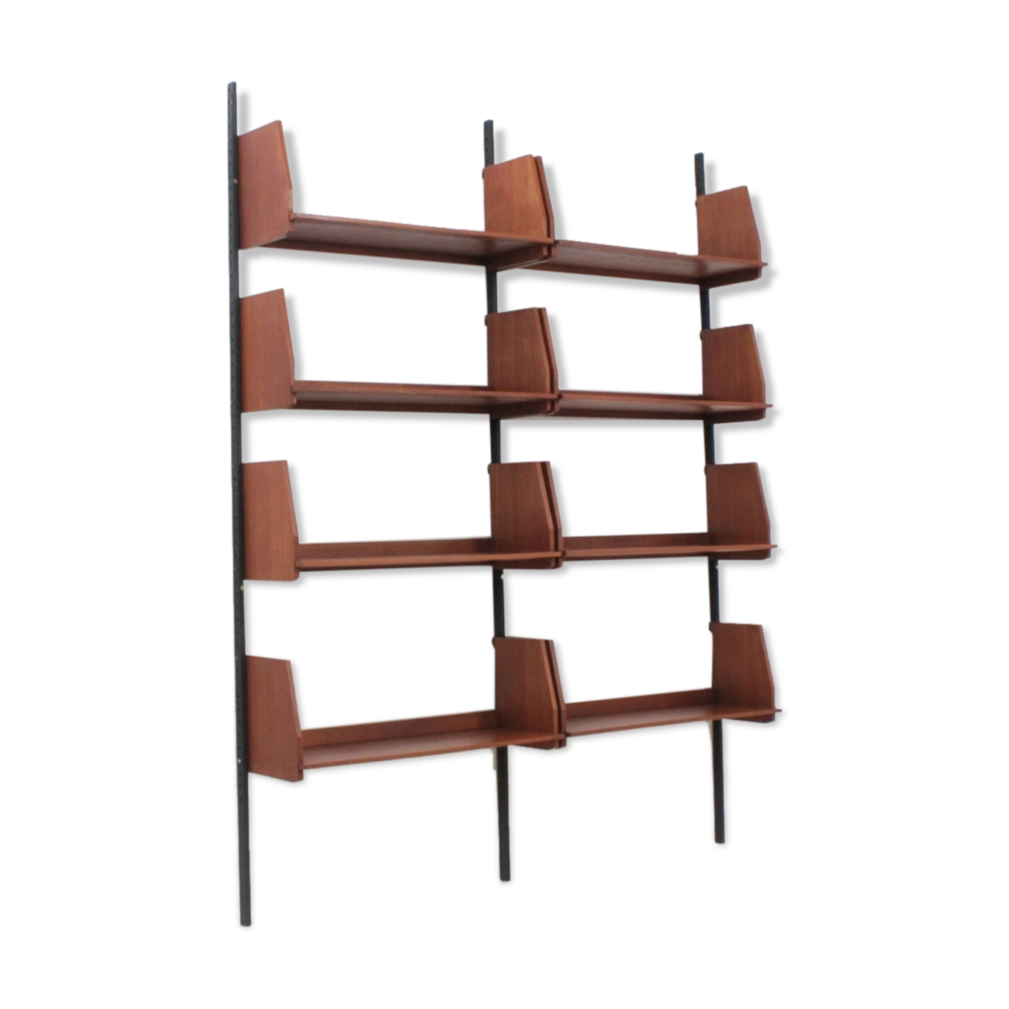 Mid century teak wall shelving unit 1950s