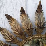 Aged metal sun mirror country decoration