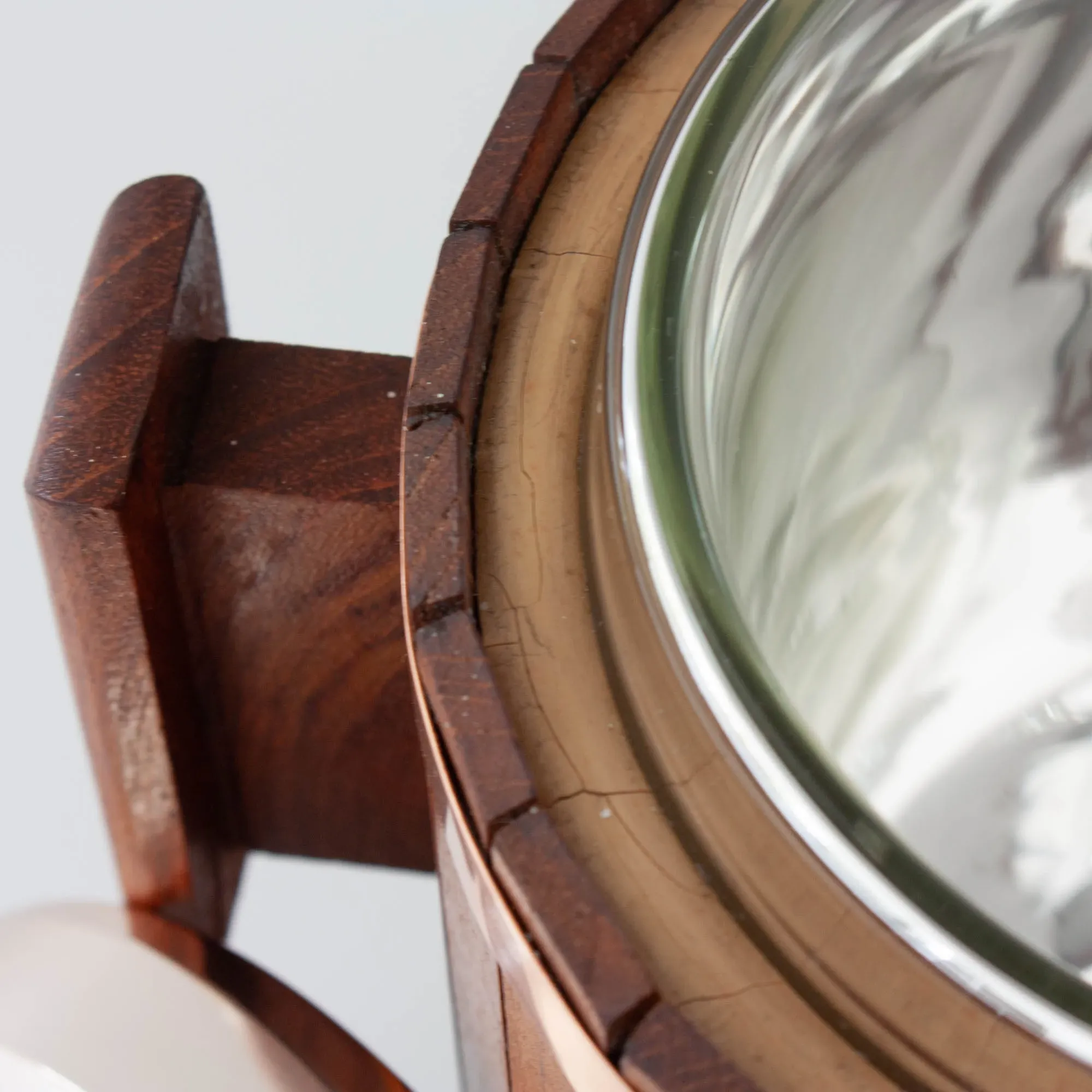Vintage Danish Wood Ice Bucket with Copper Details, 1960's