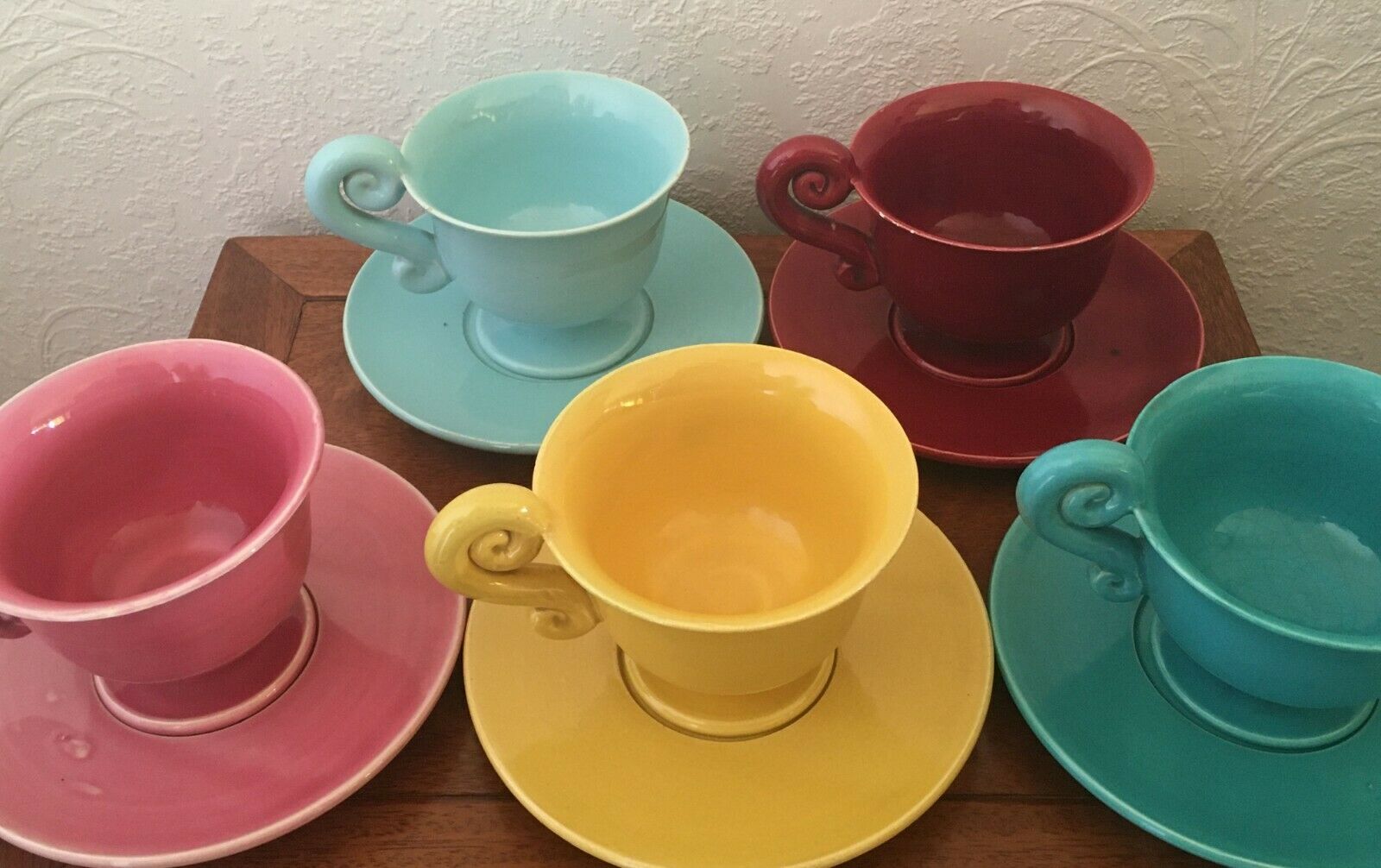 Lot of 5 cups and under ceramic cups 60-70 years