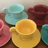 Lot of 5 cups and under ceramic cups 60-70 years