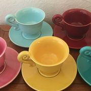 Lot of 5 cups and under ceramic cups 60-70 years