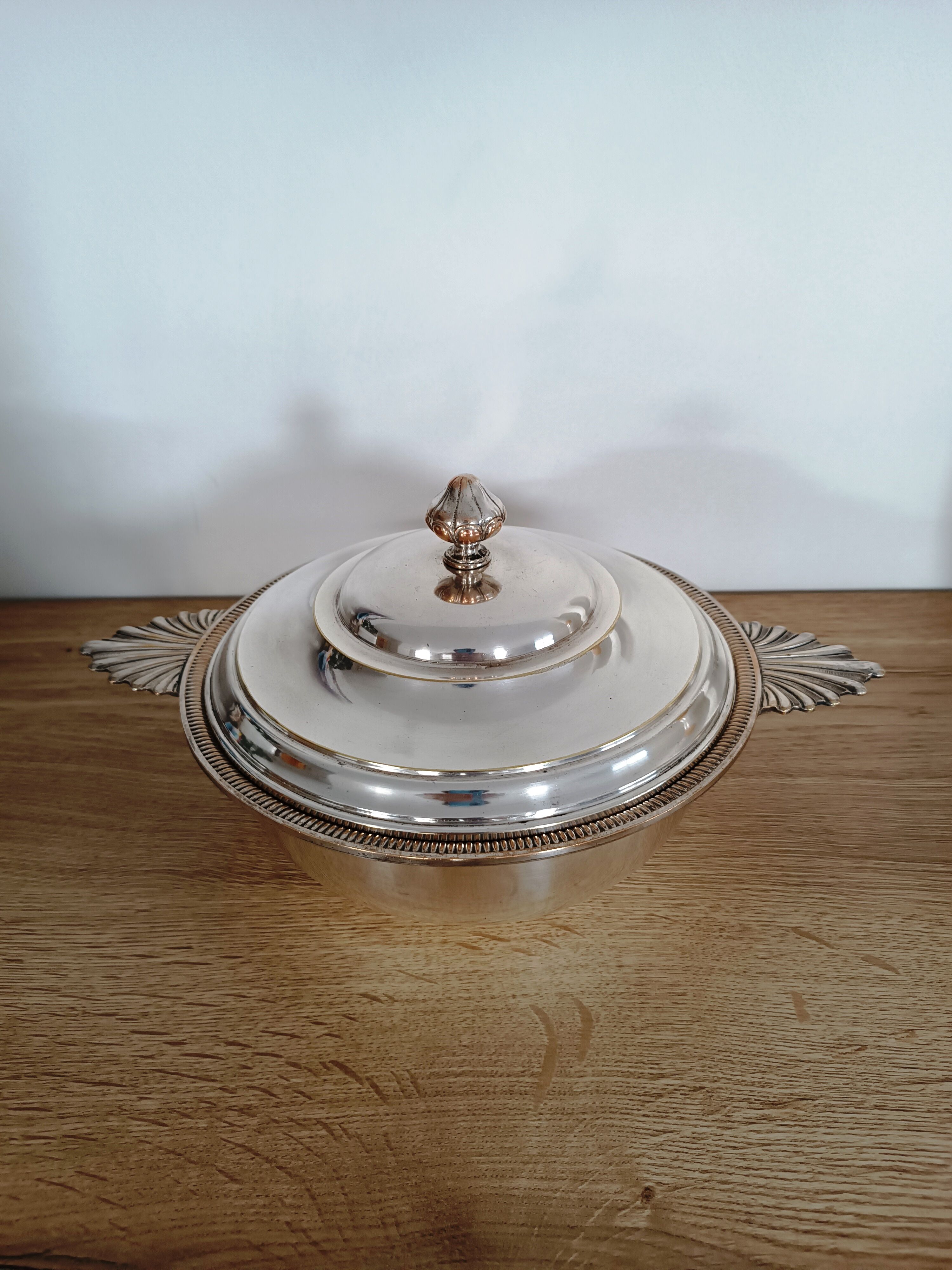 Art Deco silver metal vegetable dish