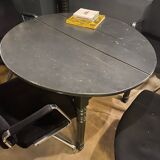 dark gray round table