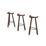3x Vintage Spanish brutalist ‘Marbella’ stool by Confonorm, 70s