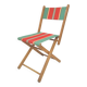 Folding chair seaside 50s wood and canvas bayadère