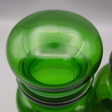 Glass jars container made in green belgium with golden liseret
