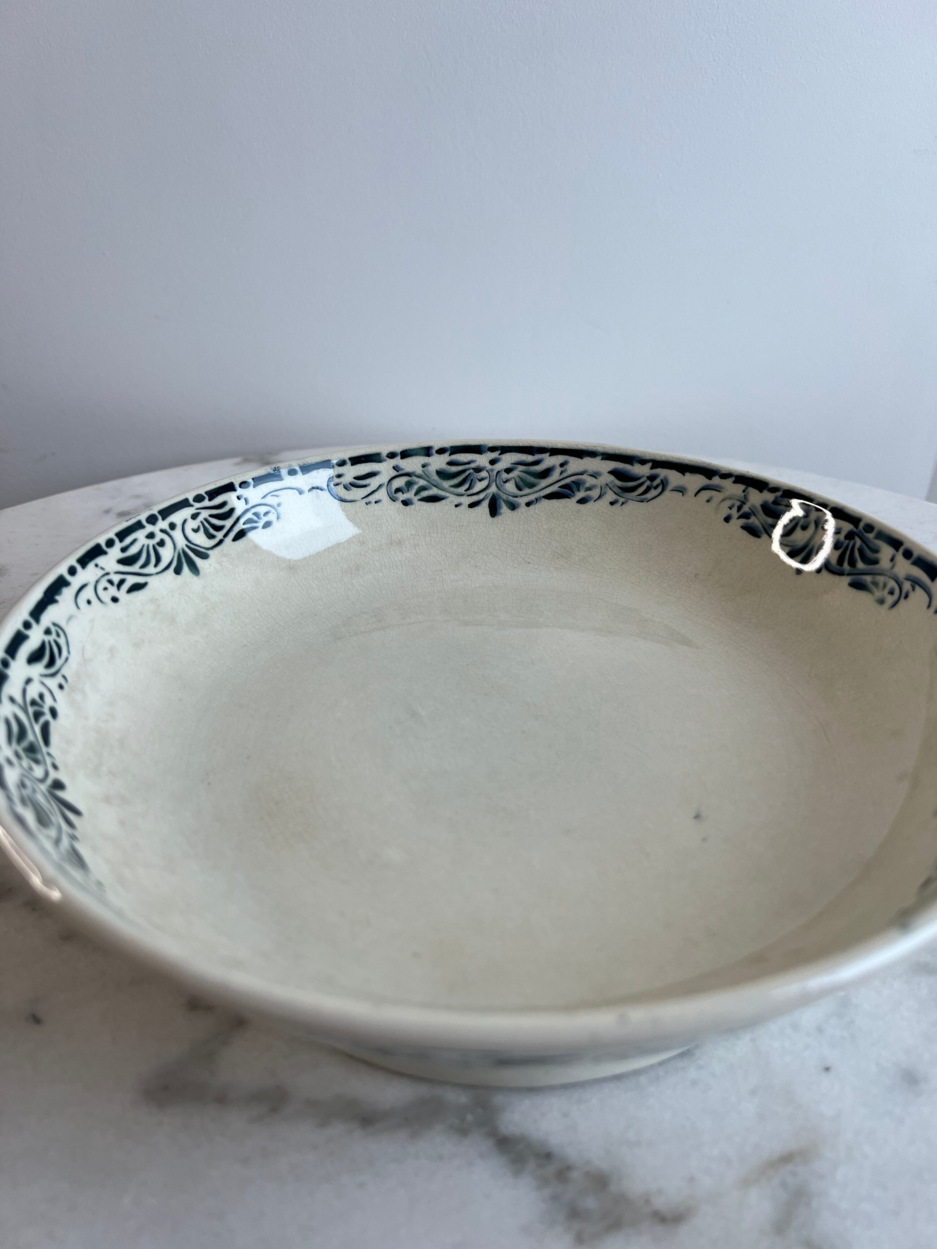Compote dish, presentation plate in Badonviller ironstone Sousse.