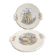 Lot of 2 Sarreguemines earthenware cake dishes from Ma Normandie circa 1950