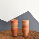 10 old terracotta seedling pots