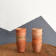 10 old terracotta seedling pots