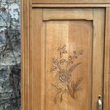 Parisian art deco hotel wardrobe in solid raw oak 1930