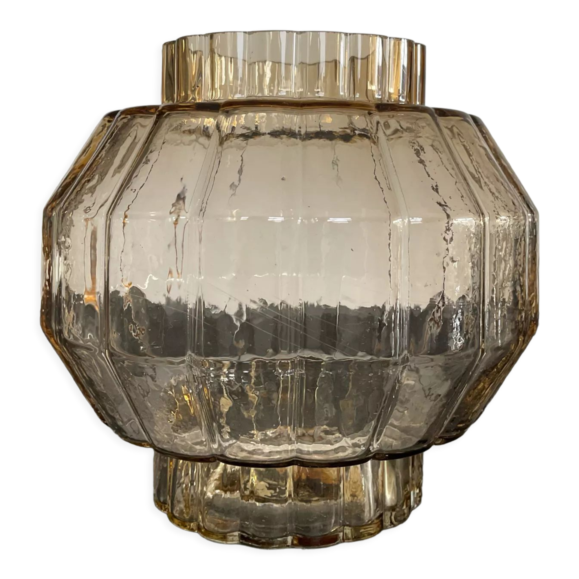 Vintage smoked glass vase