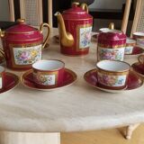 Tea set in hand-painted Limoges porcelain