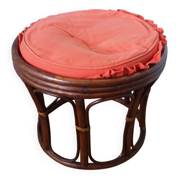 Pouf tabouret en rotin osier