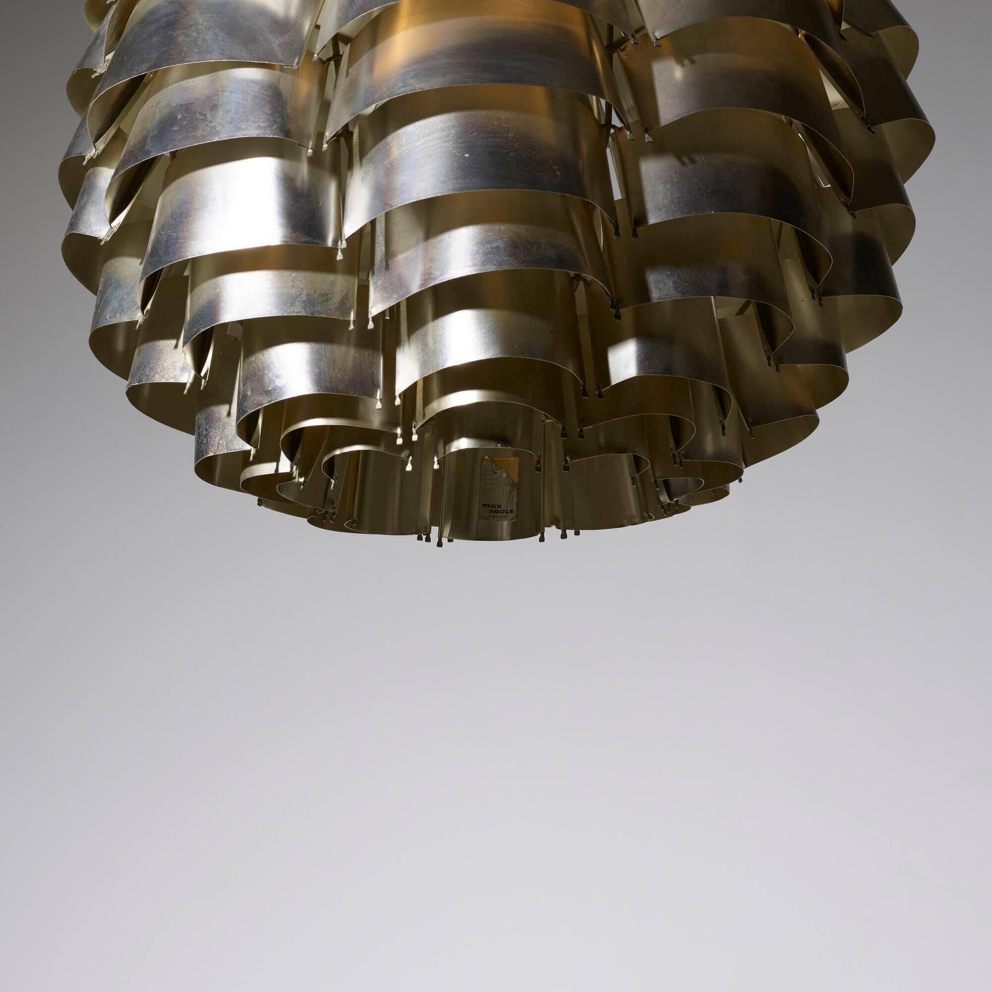 Modern mid-century chandelier Orion 48 by French sculptor Max Sauze.