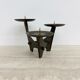 Modernist sculptural brutalist solid bronze metal candleholder, France, 1960s