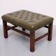 Capped Green Leather Chesterfield Foot stool 1960s England
