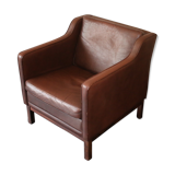 Armchair in natural leather, Denmark, 1960s