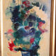 Framed abstract floral composition, around the 60s/70s.