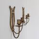 Pair of vintage brass candle sconces, France, 1940.