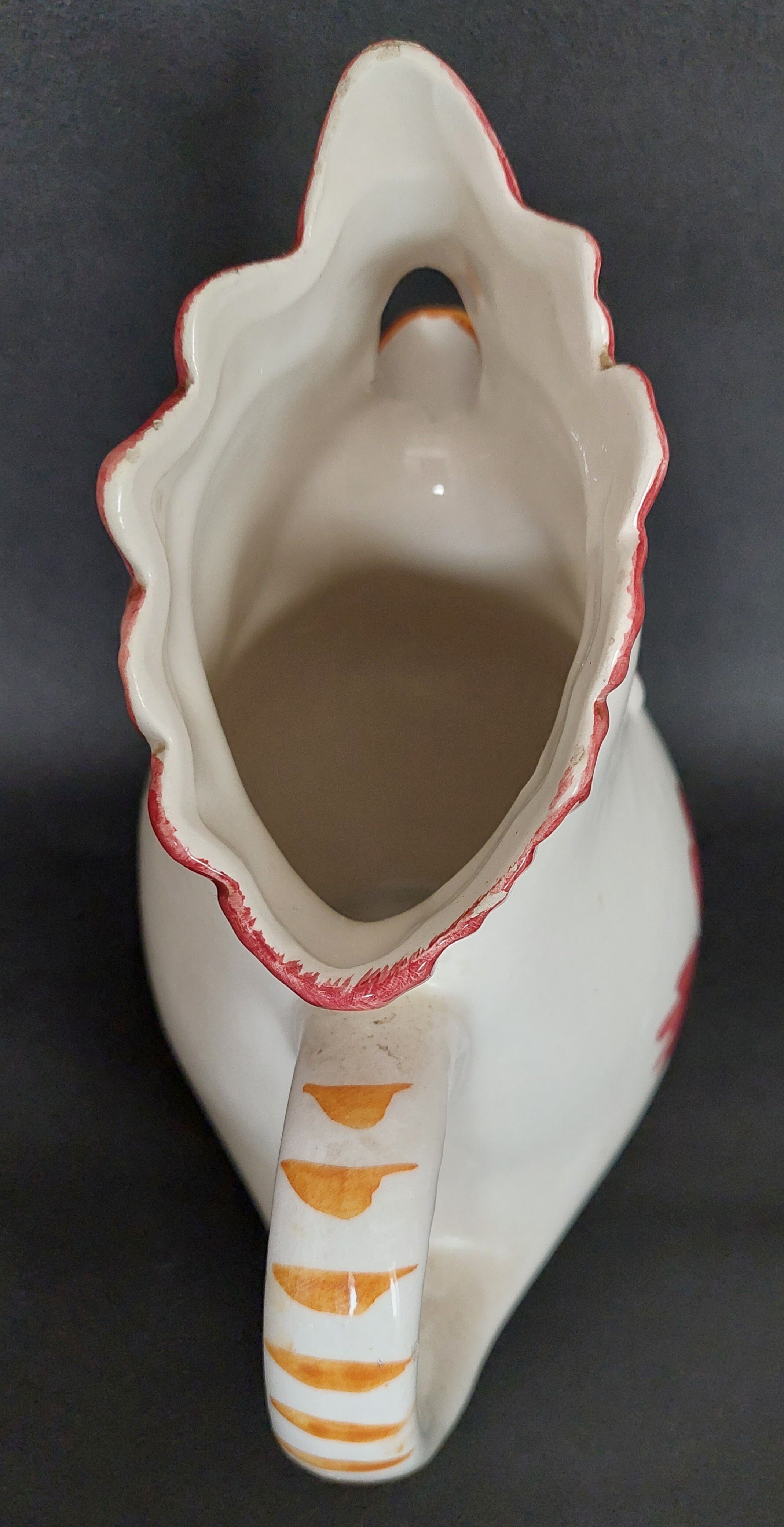 Vintage Italian ceramic rooster jug from the 20th century.