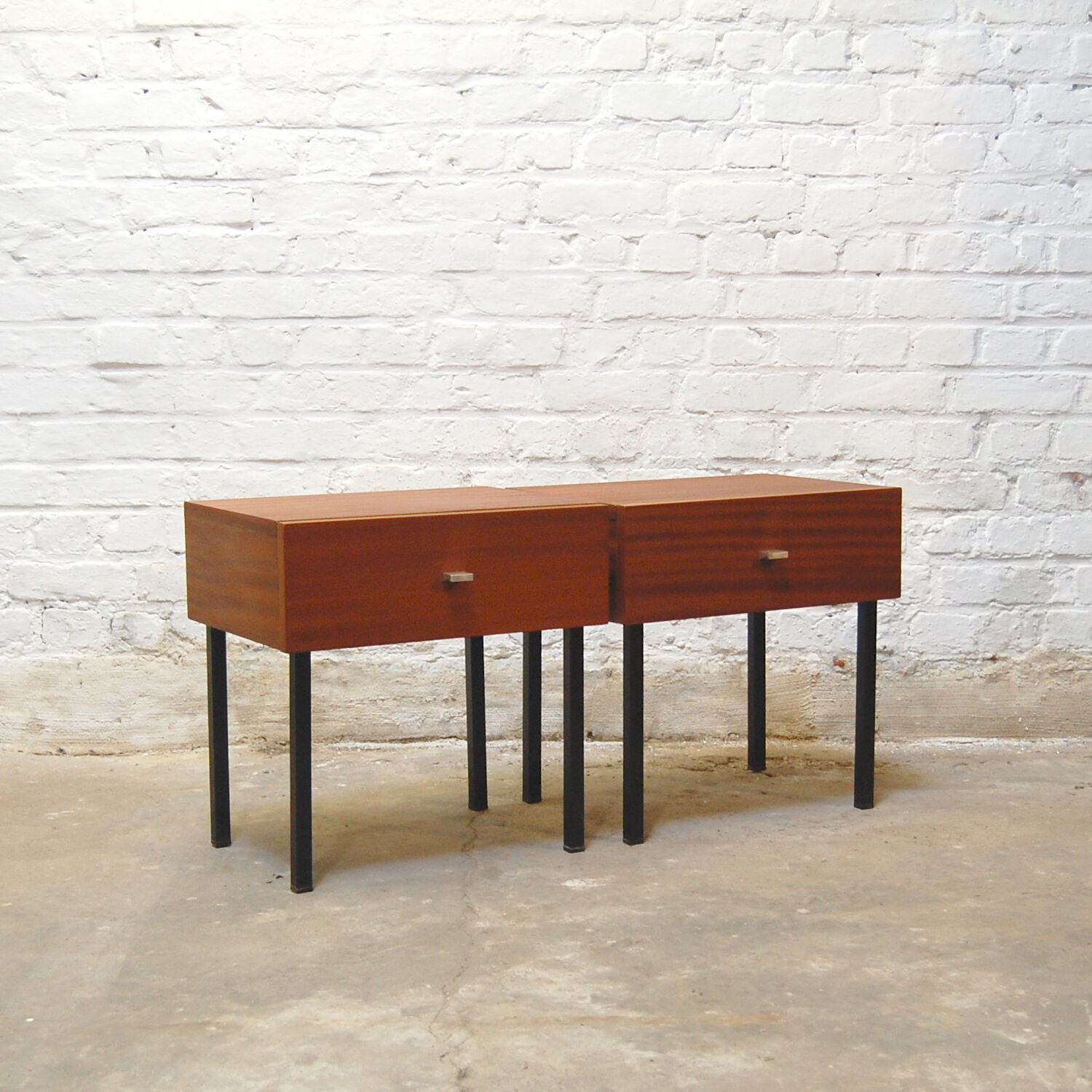 Pair of vintage bedside tables model "Night" by Pierre Guariche for Meurop