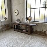 Solid oak console workbench 220cm