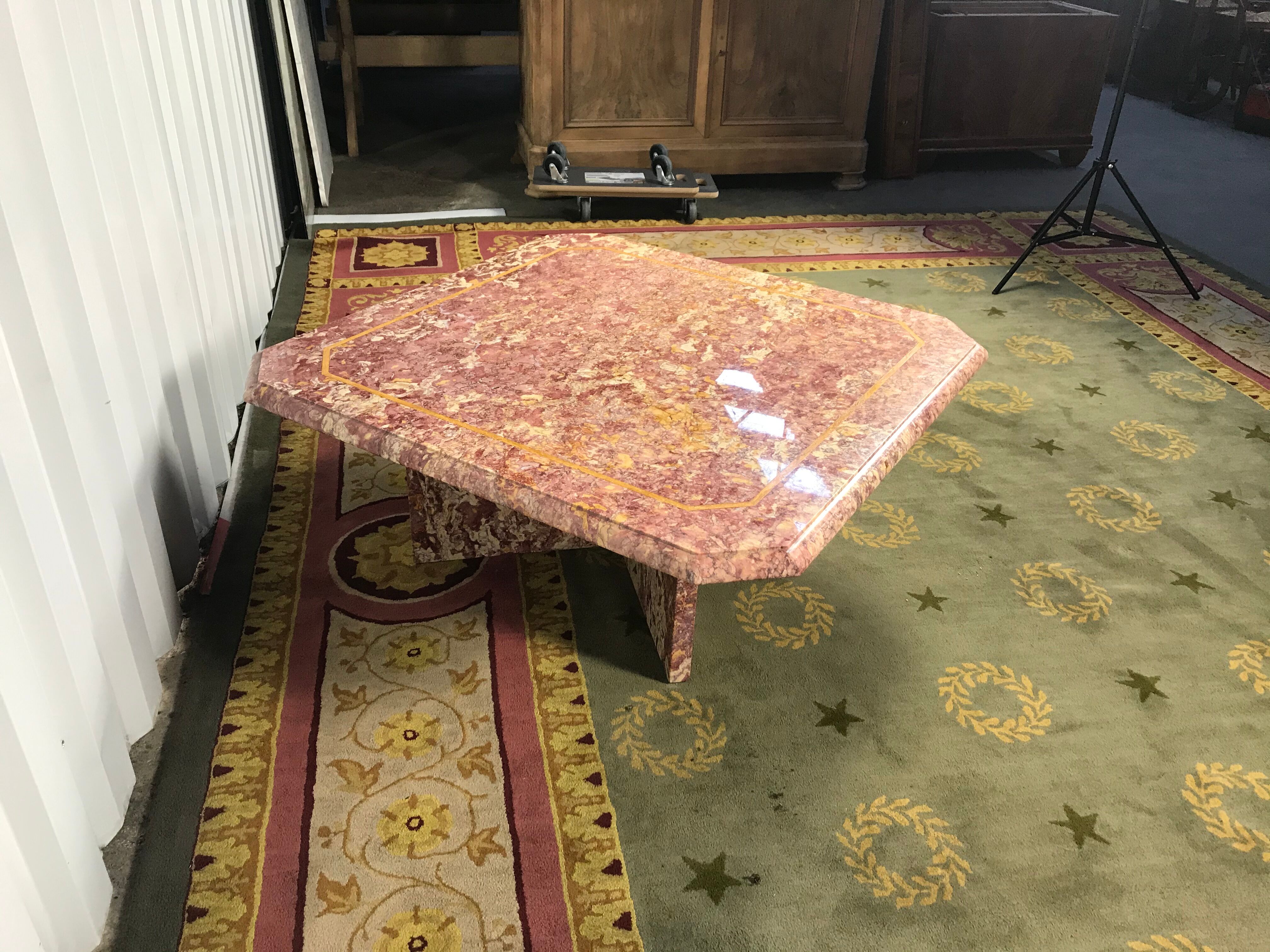 Brocatelle du Jura marble coffee table