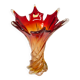 Murano glass vase by Fratelli Toso signed Murano orange and red.