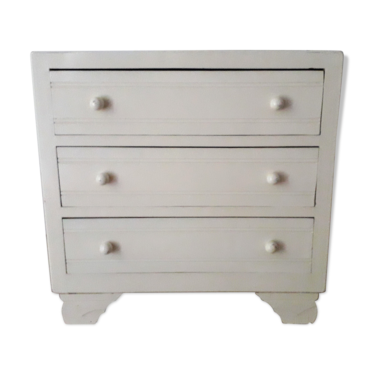 Commode Vintage blanche en bois