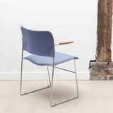 Howe 4/40 Blue and Chrome Arm Chair by David Rowland