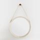 Jacques Adnet original cream leather mirror from around 1940.