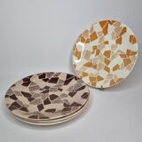 Set of four Terrazzo plates matched with gien earthenware, 22.5 cm