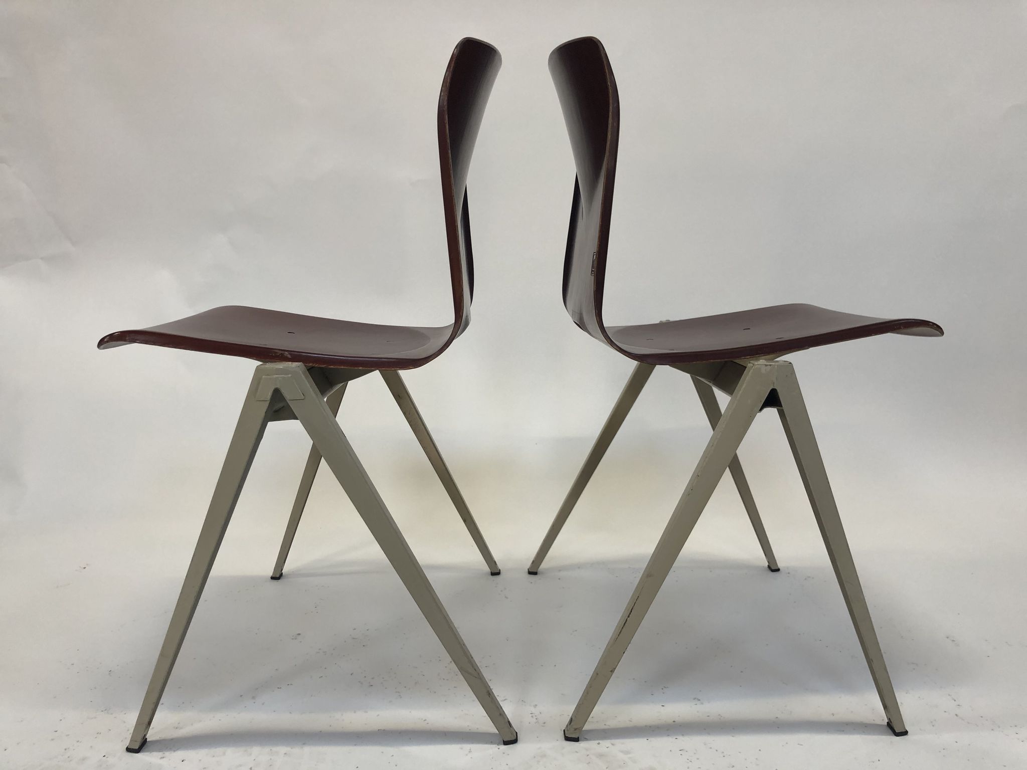 Lot of 4 vintage chairs Galvanitas S22 in the Netherlands