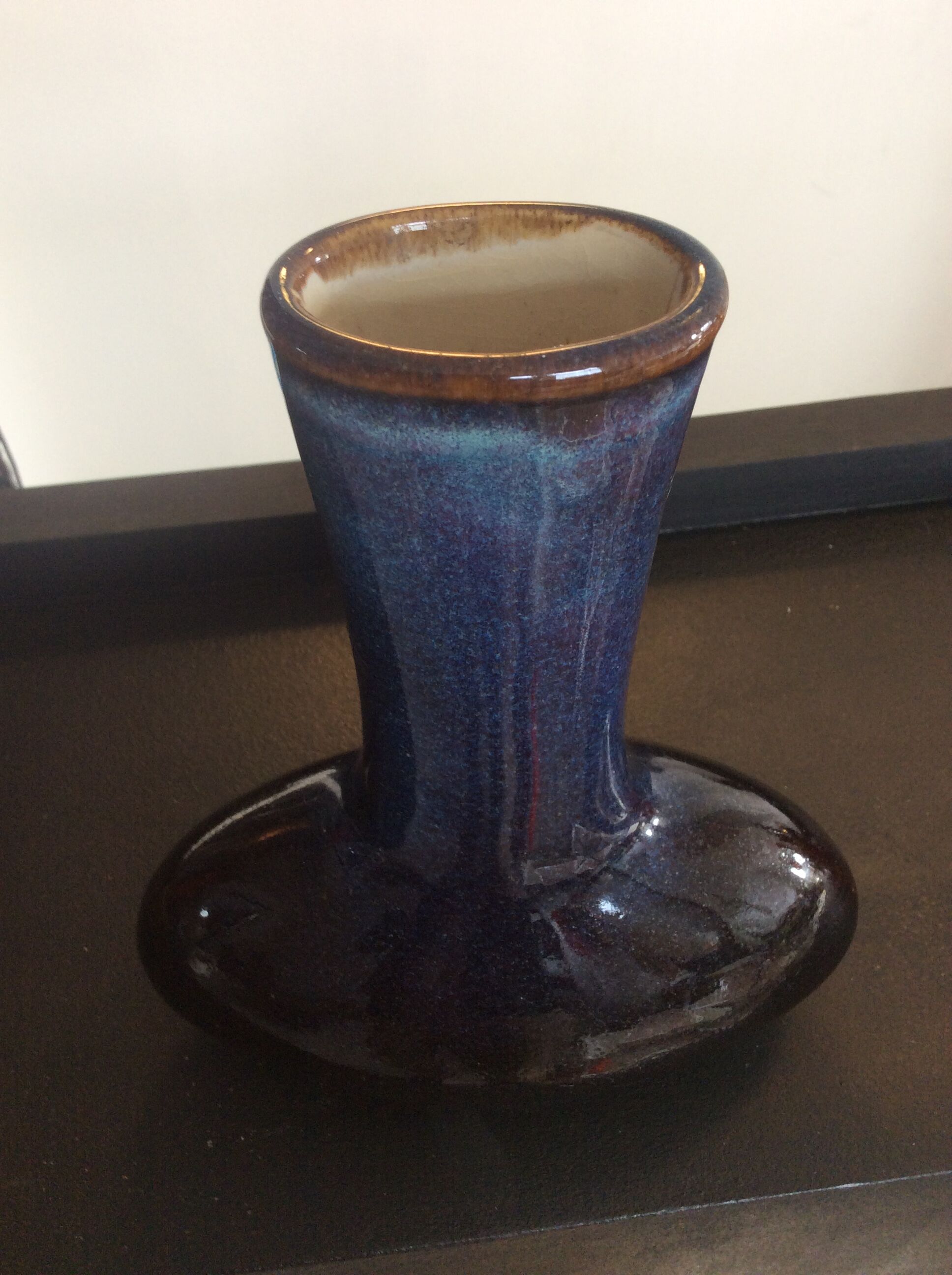 Vintage vase in enamelled sandstone 70s