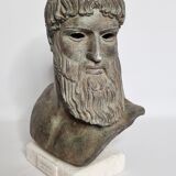 Bust of Poseidon in patinated plaster on plaster base,